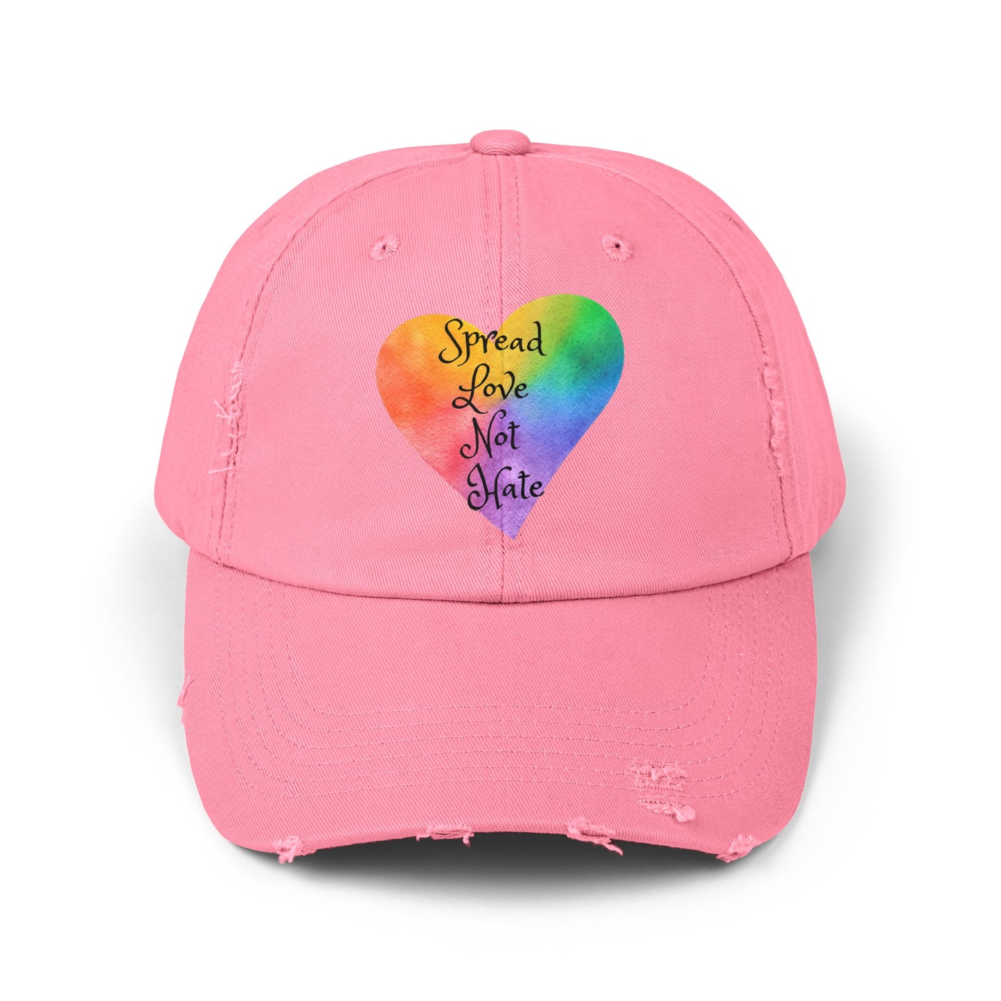 Spread love not hate Unisex Distressed Cap