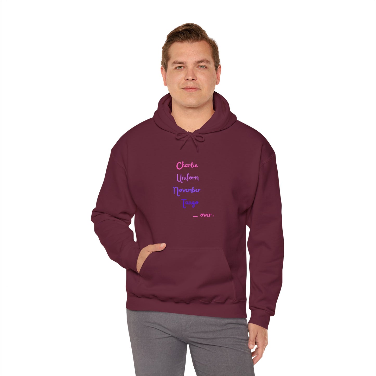 Charlie Uniform November Tango  over. Unisex Heavy Blend™ Hooded Sweatshirt