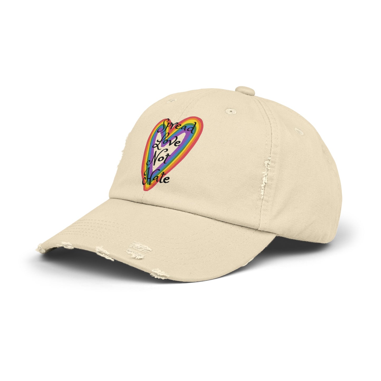 Spread love not hate Unisex Distressed Cap