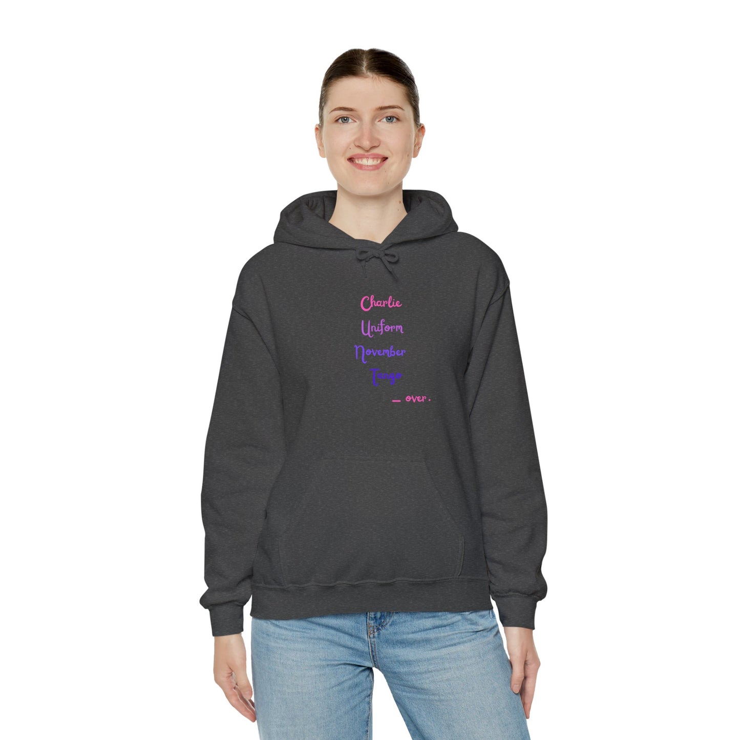 Charlie Uniform November Tango  over. Unisex Heavy Blend™ Hooded Sweatshirt