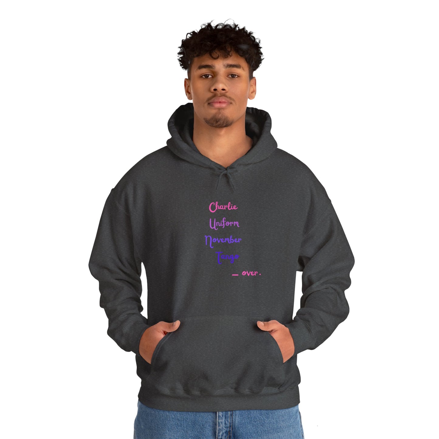 Charlie Uniform November Tango  over. Unisex Heavy Blend™ Hooded Sweatshirt