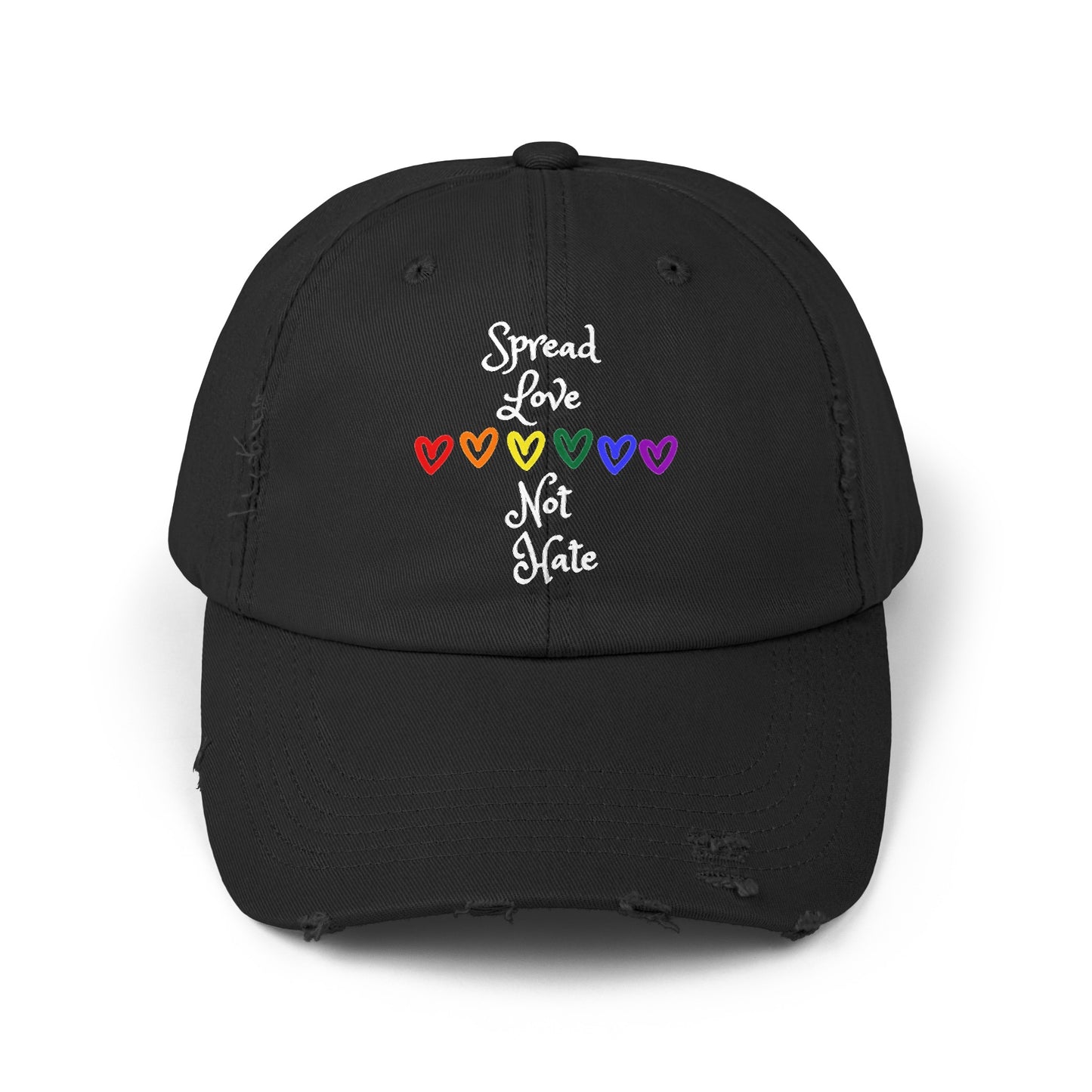 Spread love not hate Unisex Distressed Cap