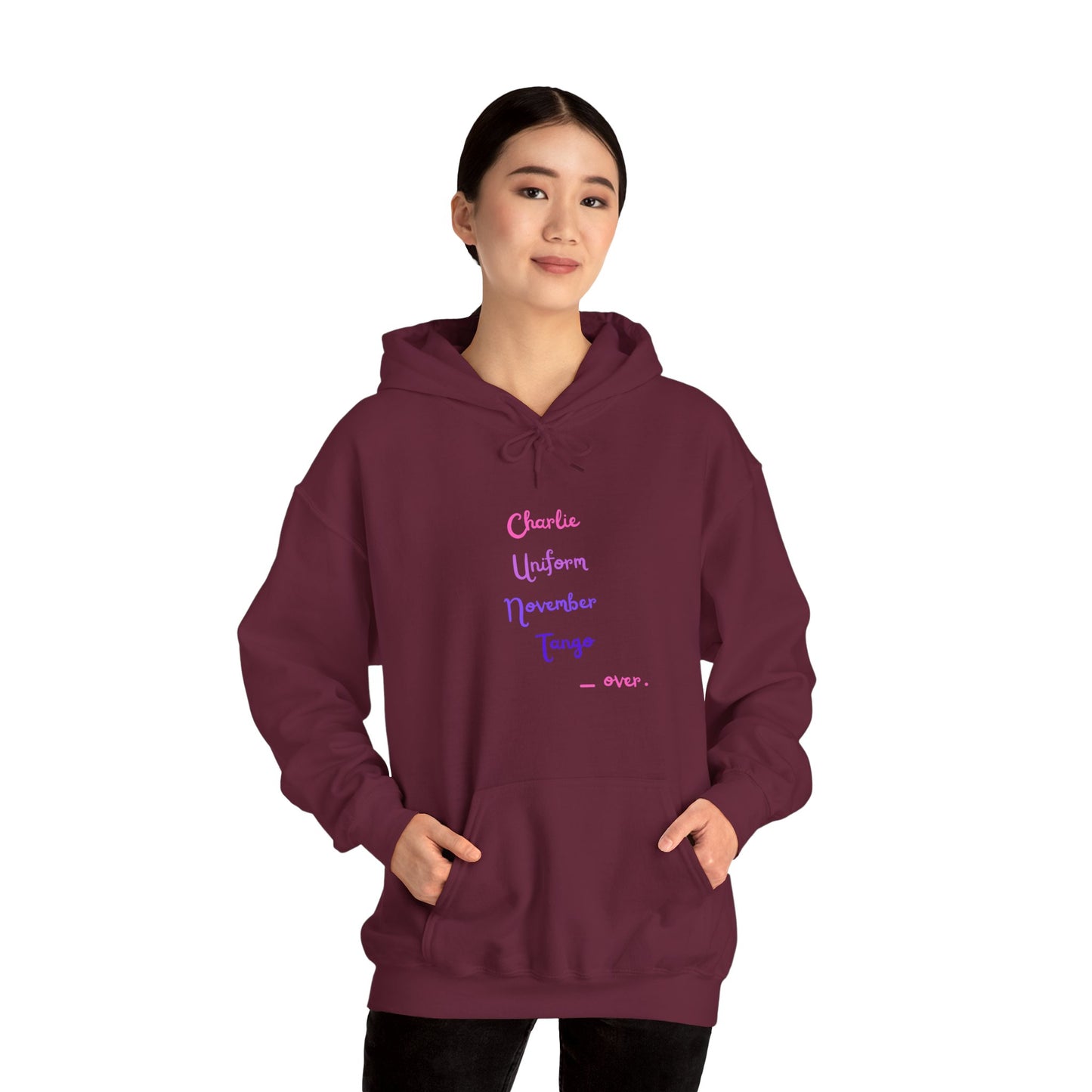 Charlie Uniform November Tango  over. Unisex Heavy Blend™ Hooded Sweatshirt