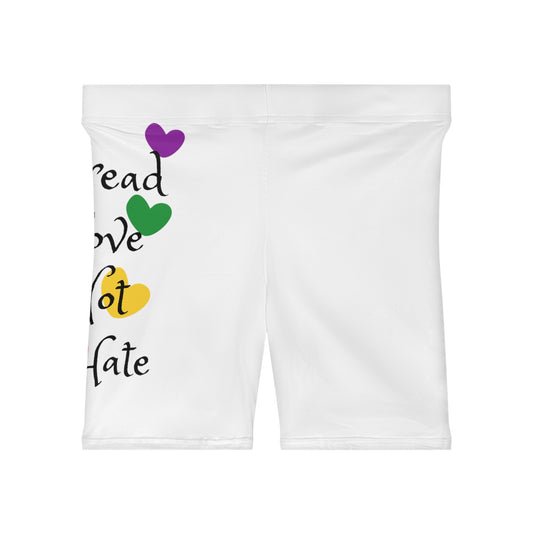 Spread love not hate Women's Biker Shorts (AOP)