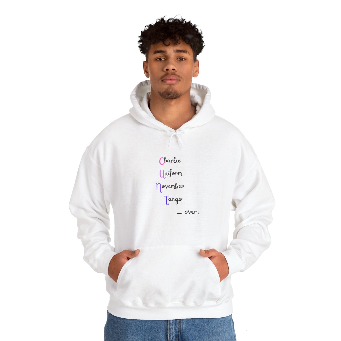 Charlie Uniform November Tango  over. Unisex Heavy Blend™ Hooded Sweatshirt