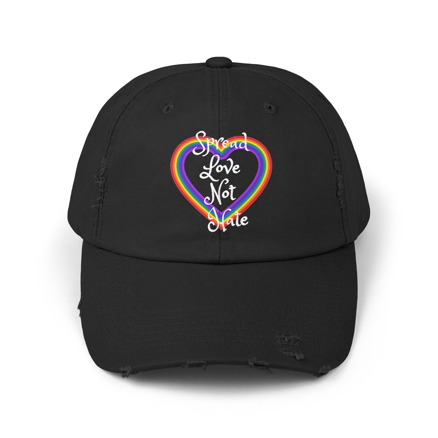 Spread love not hate Unisex Distressed Cap