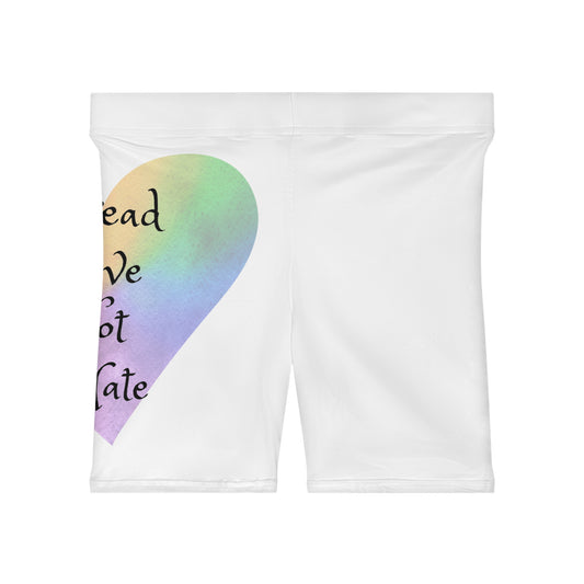 Spread love not hate Women's Biker Shorts (AOP)