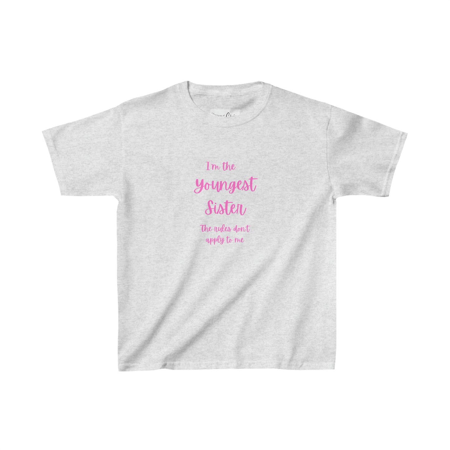 I'm the youngest sister The rules don't apply to me Kids Heavy Cotton™ Tee