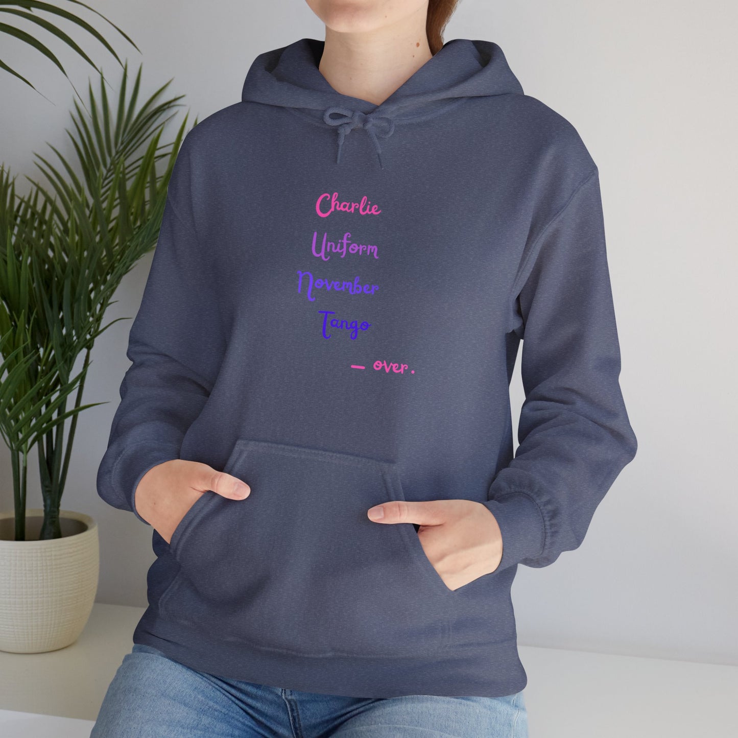 Charlie Uniform November Tango  over. Unisex Heavy Blend™ Hooded Sweatshirt