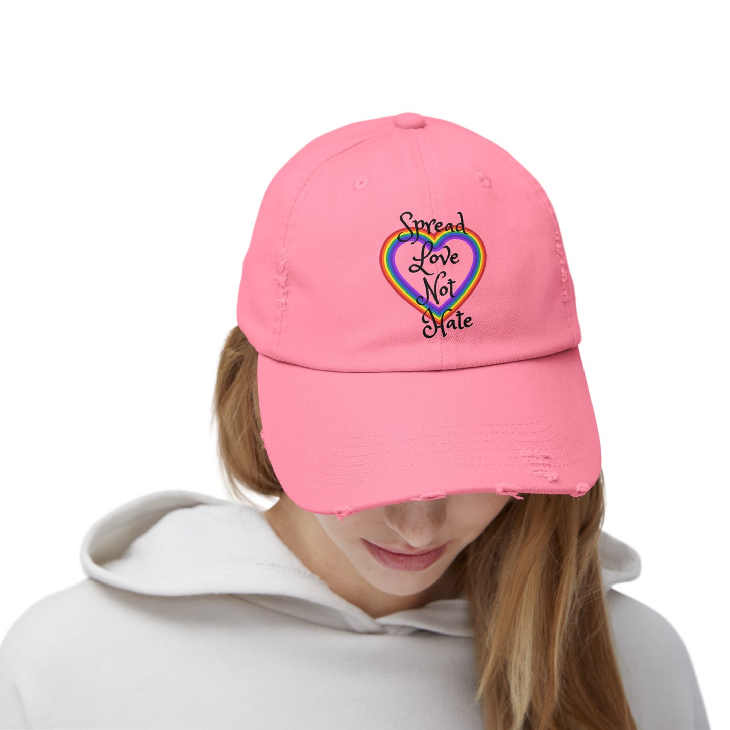 Spread love not hate Unisex Distressed Cap