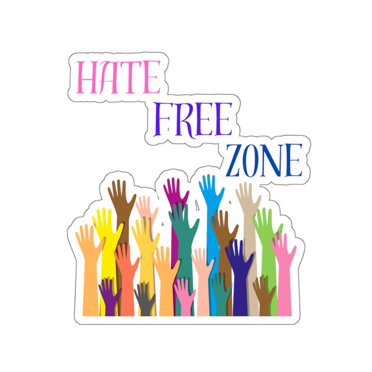 HATE FREE ZONE Kiss-Cut Stickers