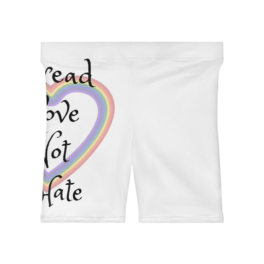 Spread love not hate Women's Biker Shorts (AOP)