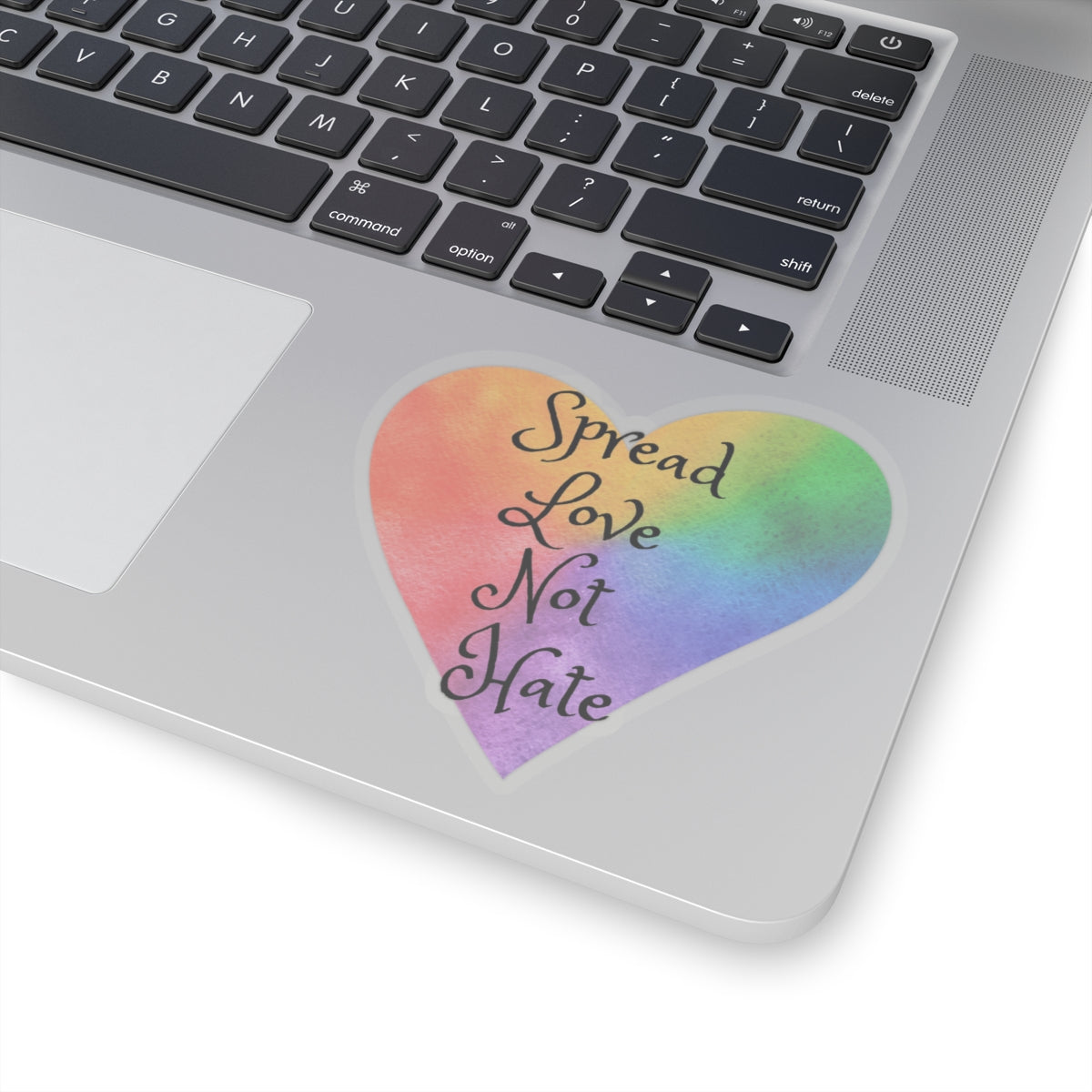 Spread love not hate Kiss-Cut Stickers