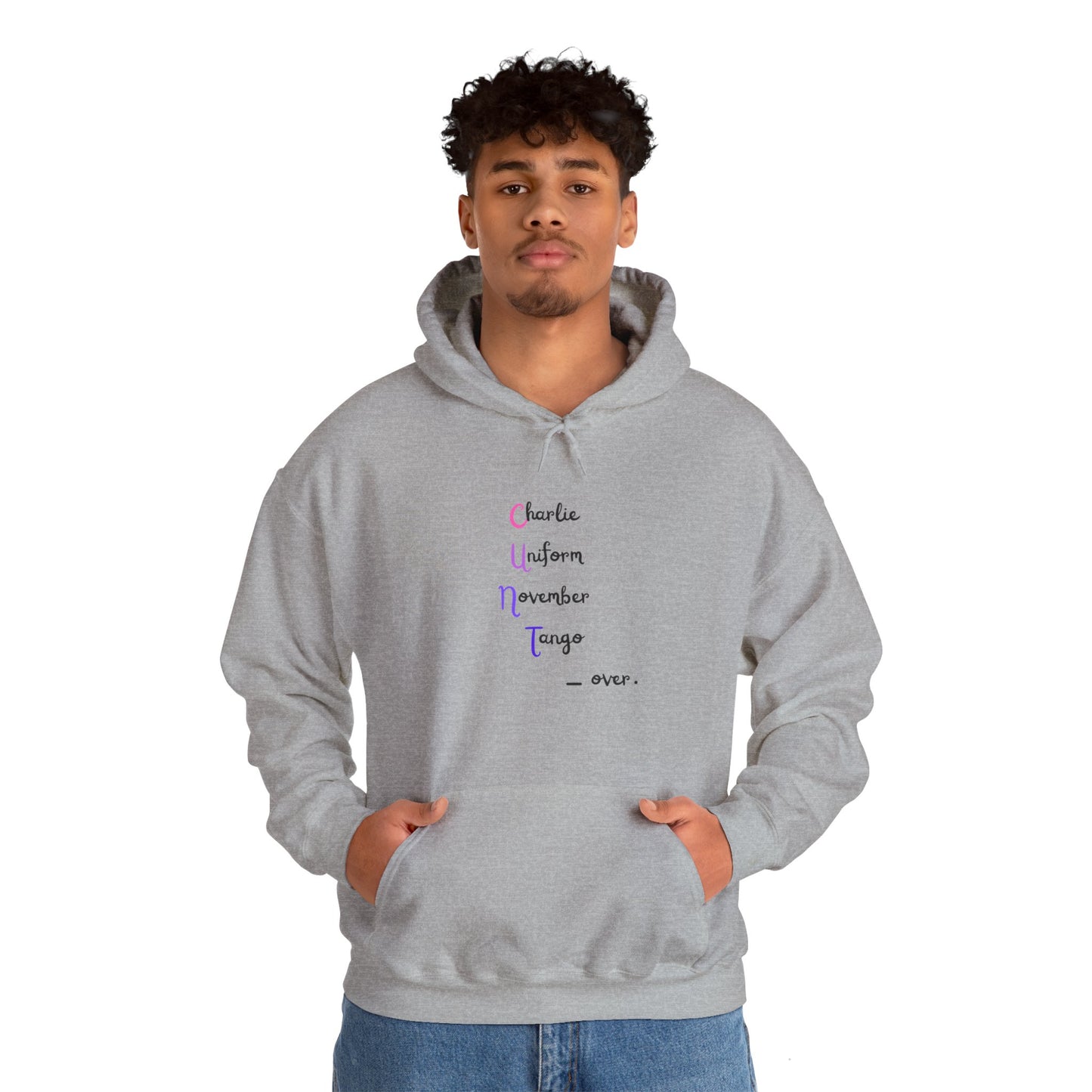 Charlie Uniform November Tango  over. Unisex Heavy Blend™ Hooded Sweatshirt