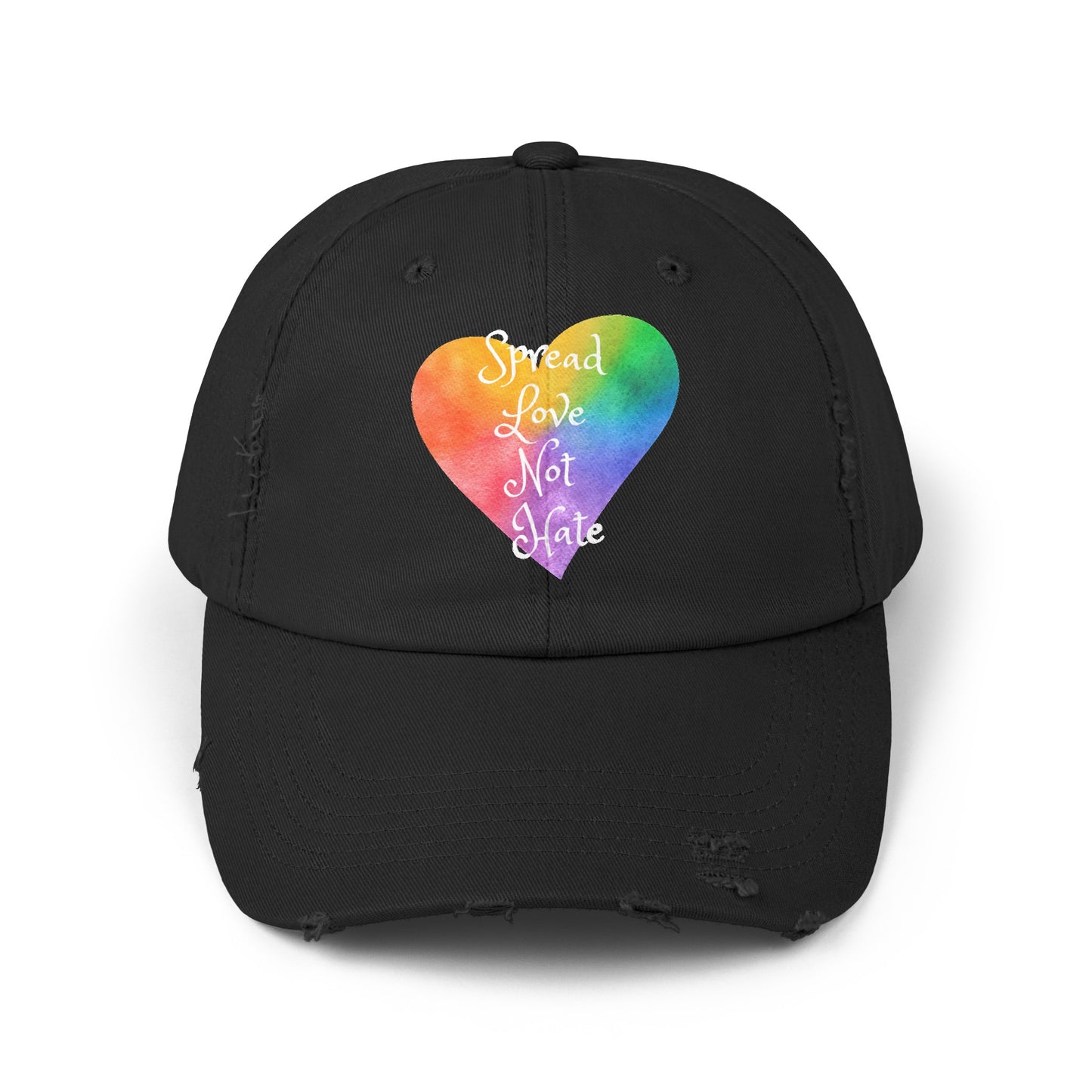 Spread love not hate Unisex Distressed Cap