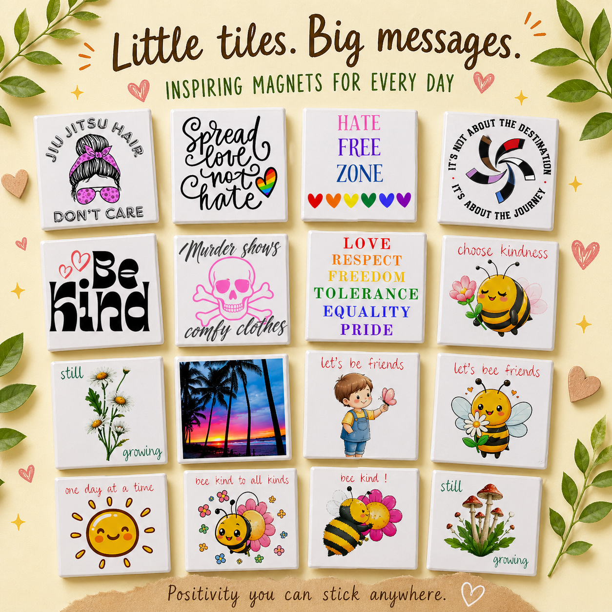 Unique Handcrafted Magnets | Ceramic Tile Magnets | Small Gift Idea | Kitchen Decor