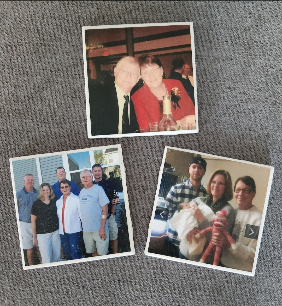 Personalized Handcrafted Photo Coasters Set of 4 | Custom Picture Coasters | Ceramic Drink Coasters | Family Photo Gift | Wedding Gift | Housewarming