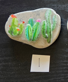 Handmade Cactus Stone Tile Magnets – Choose Your Design – One-of-a-Kind Desert & Botanical Refrigerator Magnets