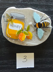 Handmade Bee & Honey Stone Tile Magnets – Choose Your Design – One-of-a-Kind Bumble Bee Refrigerator Magnets