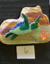 Handmade Sea Turtle Stone Tile Magnets – Choose Your Design – One-of-a-Kind Coastal & Ocean Refrigerator Magnets