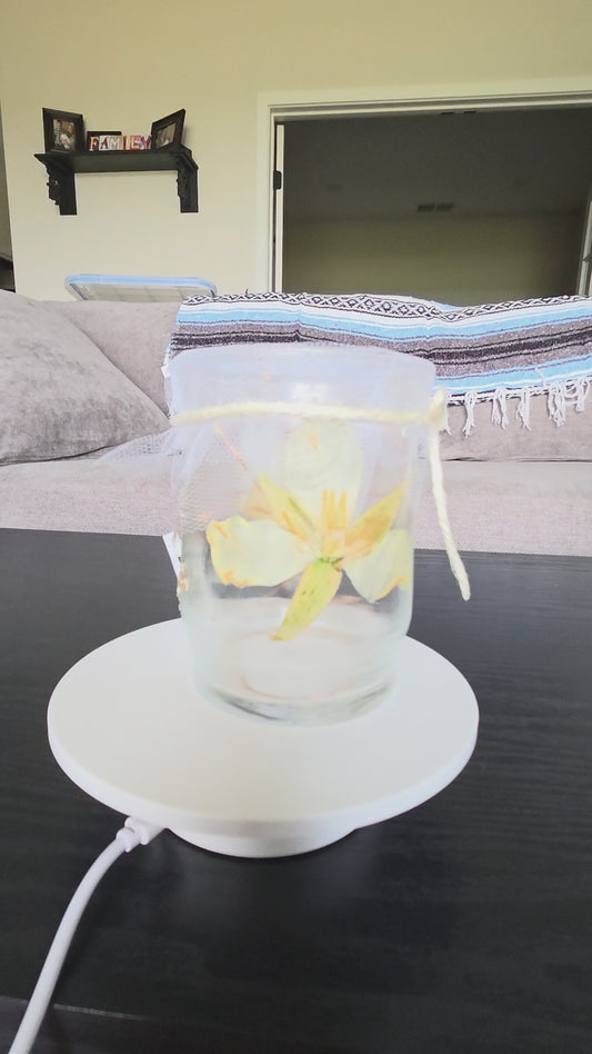 Pressed Flower Fairy Light Jar, Botanical Lantern, Cottagecore Decor, Handmade Accent